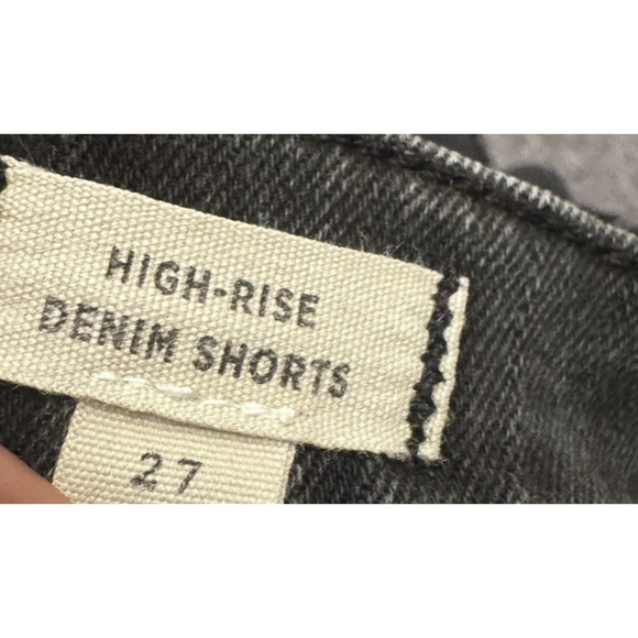 MADEWELL Rolled Denim Shorts High Rise Black Charcoal Gray Washed Size 27 - Picture 6 of 8